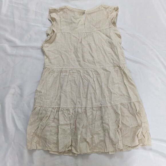 New In Tan Ruffled Babydoll Dress Women's Size Large Brand New with Tags - Picture 4 of 5